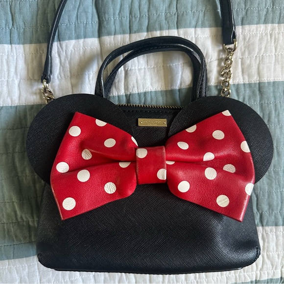 Kate Spade Minnie Mouse Mini Maise Crossbody Bag Purse Disney Black Ears Leather - Picture 14 of 16